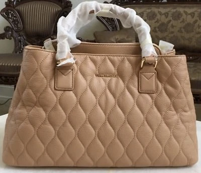 Bolso Cartera Vera Bradley Emma Cuero Acolchado Desnudo Foto 1 de 4