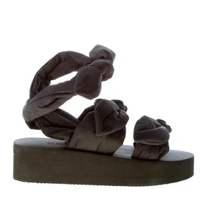 RED VALENTINO Damenschuhe schwarz Taft Stoff Sandale Maxi Schleifen Keilabsatz 4,5 cm - Bild 1 von 7