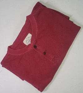 ST. JOHNS BAY MEN'S THERMAL SHIRT, Sz XXL, Red, L/S, Pullover, Solid, Waffle - Picture 1 of 11