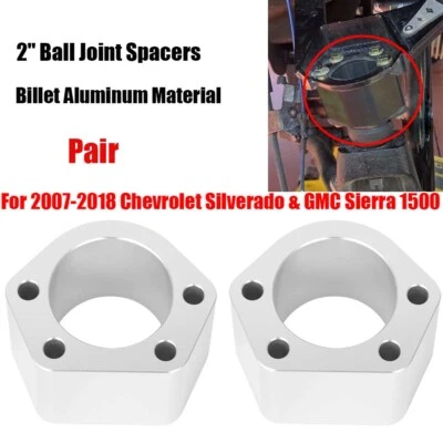 Silverado 2 Inches Ball Joint Spacers Billet For Chevy Chevrolet GMC Sierra 1500 - Image 1 of 4