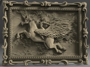 3D STL Models FLYING UNICORN for CNC Router 3D Printer Engraver Carving Aspire - Picture 1 of 1