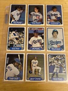 1982 Fleer Baseball - L.A. Dodgers - 9 Card Lot - Mike Marshall • Steve Yeager