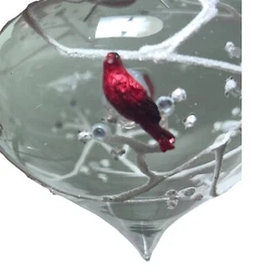 Kurt Adler European Style Blown Glass Christmas Ornament Red Cardinal - Picture 1 of 6