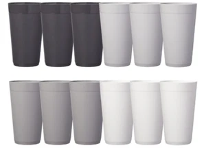 Unbreakable Plastic Tumblers 20oz, Set of 12, Stackable & BPA-Free Cups - Picture 1 of 8