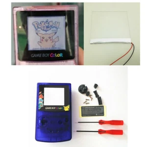 GBC Frontlit Front Light Set Clear Purple housing Shell Case For Game Boy Color - Picture 1 of 7