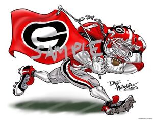 Georgia Bulldogs Football Dave Helwig 2016 "Flying High" artwork print UGA