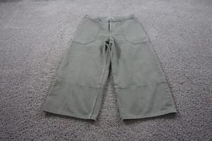 Jeans Everlane donna 32 verde The Gardener gamba larga crop doppio ginocchio denim - Foto 1 di 9