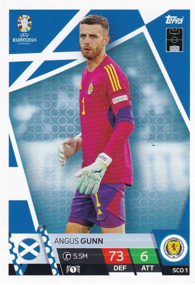 Topps Euro 2024 Match Attax 24 Carte De Base Écosse SCO 1 Angus Gunn - Photo 1/1