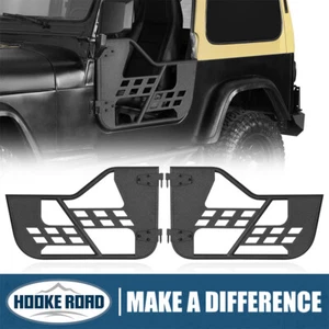 2Pc Tubular Half Doors Offroad Door Guards Fit 1976-1995 Jeep Wrangler YJ & CJ-7 - Picture 1 of 18