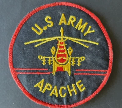 US Army APACHE Fighter Helicopter (Desert Storm War) PATCH /OLD VINTAGE ORIGINAL - Image 1 of 4
