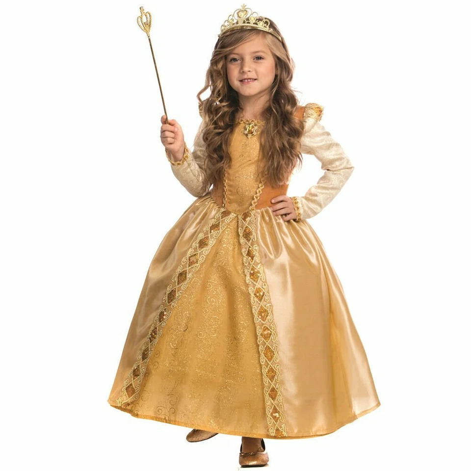 Princess Costume for Girls -Gold Ball Gown Dress Up Costume By Dress Up America - Image 1 of 1
