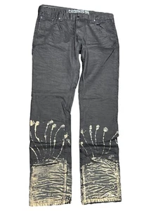 Heritage America Men Denim Black Distressed Sz 40/34 - Picture 1 of 5