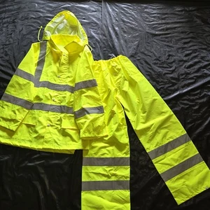 Abbigliamento Sicurezza Trasporto Tuta Alta Visibilità Taglia S Giallo Pantaloni Cappotto - Foto 1 di 11