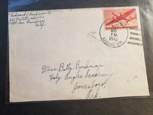 USS MELLETTE APA-156 Naval Cover 1945 Sailor's Mail Branch 15860 - Picture 1 of 2