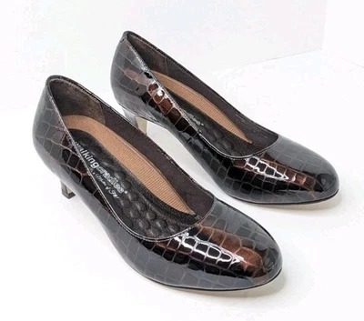 Zapatos de salón Walking Cradles Joy, cocodrilo marrón, para mujer 8,5 extra anchos Foto 1 de 4