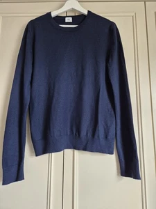 Spoke 100% Wool Jumper Sweater, Navy Blue, size Large Slim - Picture 1 of 7