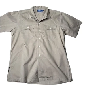 Polo Ralph Lauren Mens Button Up Shirt Short Sleeve Khaki Casual - Picture 1 of 8