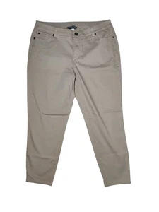 Jeans CJ Banks Signature dimagranti beige cropped conici vita media 14 W - Foto 1 di 5