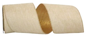 Glitter Velvet Crushed Lame Backed Wired Edge Ribbon, 4 Inch X 10 Yards, Gold - Picture 1 of 1