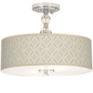 Moroccan Diamonds Giclee 16" Wide Semi-Flush Ceiling Light - Picture 1 of 4