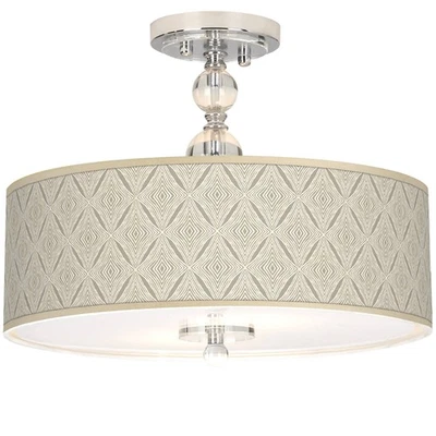 Moroccan Diamonds Giclee 16" Wide Semi-Flush Ceiling Light - Image 1 of 4