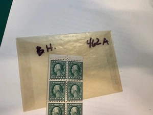 U. s. Stamp plate block - 462a - Washington booklet pane - HINGED - Picture 1 of 1