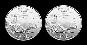 2003 P+D Maine BU Washington Statehood Quarter Set ~ From U.S. Mint Rolls - Picture 1 of 2