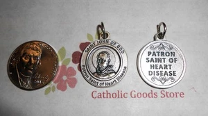 Saint St John of God - Patron St of Heart Disease - Silver Tone Round- Medal - Picture 1 of 3