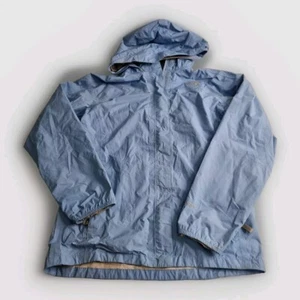 The North Face Girls Rain Jacket Size XL Blue Zip Hooded Raincoat Outdoors GUC - Picture 1 of 14