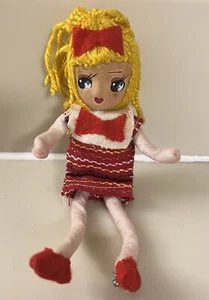 Vintage 1960er 6 Zoll bewegliche große Augen Mod Stoffpuppe Knie Umarmung Taiwan China - Bild 1 von 6