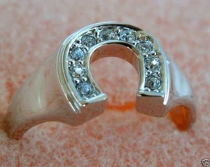 Ladies Horseshoe ring 14k yellow gold overlay size 12 TK10616 - Picture 1 of 1