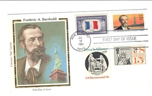 #2147 1985 FDC 22-cent Frederic A. Bartholdi Colorado Silk cachet - Picture 1 of 1