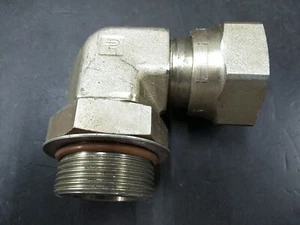 Parker 20 AOEL6-S Hydraulic Adapter 90° Elbow Female ORFS-20 to Male ORB-20 - Picture 1 of 1