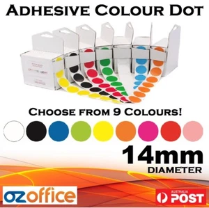 BRAND NEW 1200 x Adhesive Colour Sticker Dot 14mm Round Labels Colour Code Dots - Picture 1 of 4