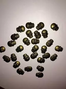 CraftbuddyUS 50 Brass Metal Hotfix Skull StudsEmbellishmnt,Punk, Goth, DIY - Picture 1 of 2