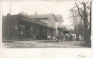 LP89 LaMoille Illinois Reed Drug Store 1907 RPPC Postcard - Imagen 1 de 2