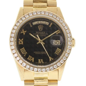 Rolex 36mm GOLD President Day-Date Diamond BARK FINISH 18078 2YEARWARANTY #1694 - Picture 1 of 5