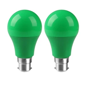 2 Pack B22 Cap LED Bulb SMD 2835 5W Green Color Non-dimmable Plastic Light Bulbs - Picture 1 of 4