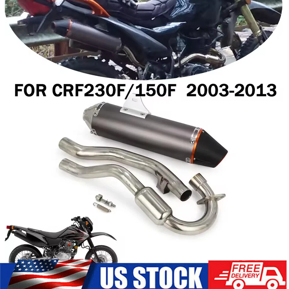 全排气消声器管道系统适用于 CRF230F CRF150F 2003 - 2013 Dirt 自行车 — 第 1/4 张图片