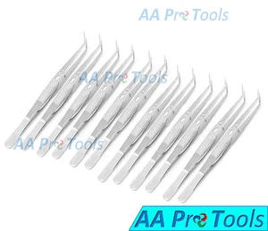 12 Pcs College Tweezers / Cotton Pliers LOCKING Dental Dressing Forceps Clamps - Picture 1 of 2