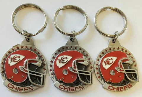 Kansas City Chiefs Licensed Pewter Key Chain Lot of 3 Cover