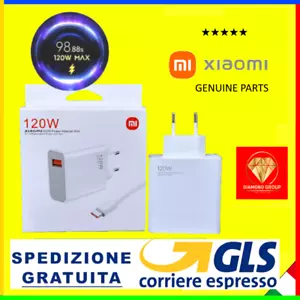KIT CARICABATTERIA E CAVO ORIGINALE XIAOMI MDY-13-EE I 120W TURBO FAST CHARGE 💎 - Foto 1 di 2