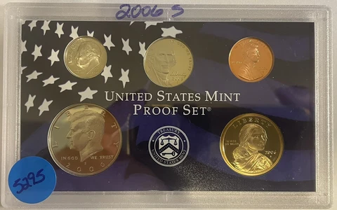 2006 Clad US Partial Proof Coin Set with 5 Coins - See Pictures - (BG) Cover