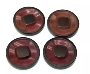 Vintage 1940s Brown Buttons 1" Plastic Set of 4 Round Shaft - Picture 1 of 2