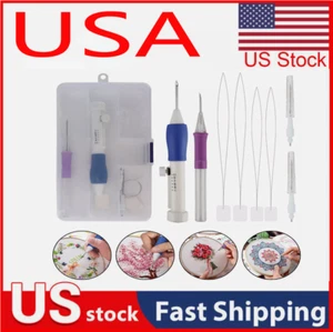 DIY Punch Needle Magic Embroidery Pen Set Stitching Thread Tool Sewing Craft Kit - Picture 1 of 8