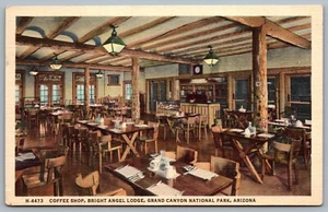 Postcard Grand Canyon Arizona c1939 Coffee Shop Bright Angel Lodge Fred Harvey - Bild 1 von 2