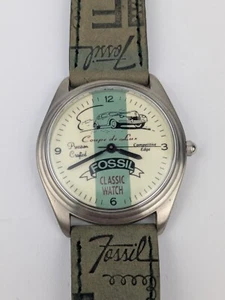 Vtg NEW OLD STOCK Fossil Road Trip Collection Coupe De Luxe Watch 33mm Metal - Picture 1 of 9