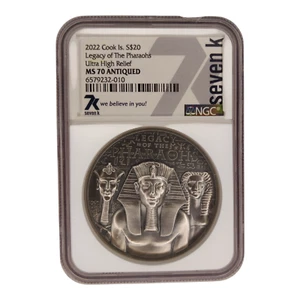 2022 Cook Islands $20 Legacy of the Pharaohs Graded MS 70 by NGC 2A - Picture 1 of 4