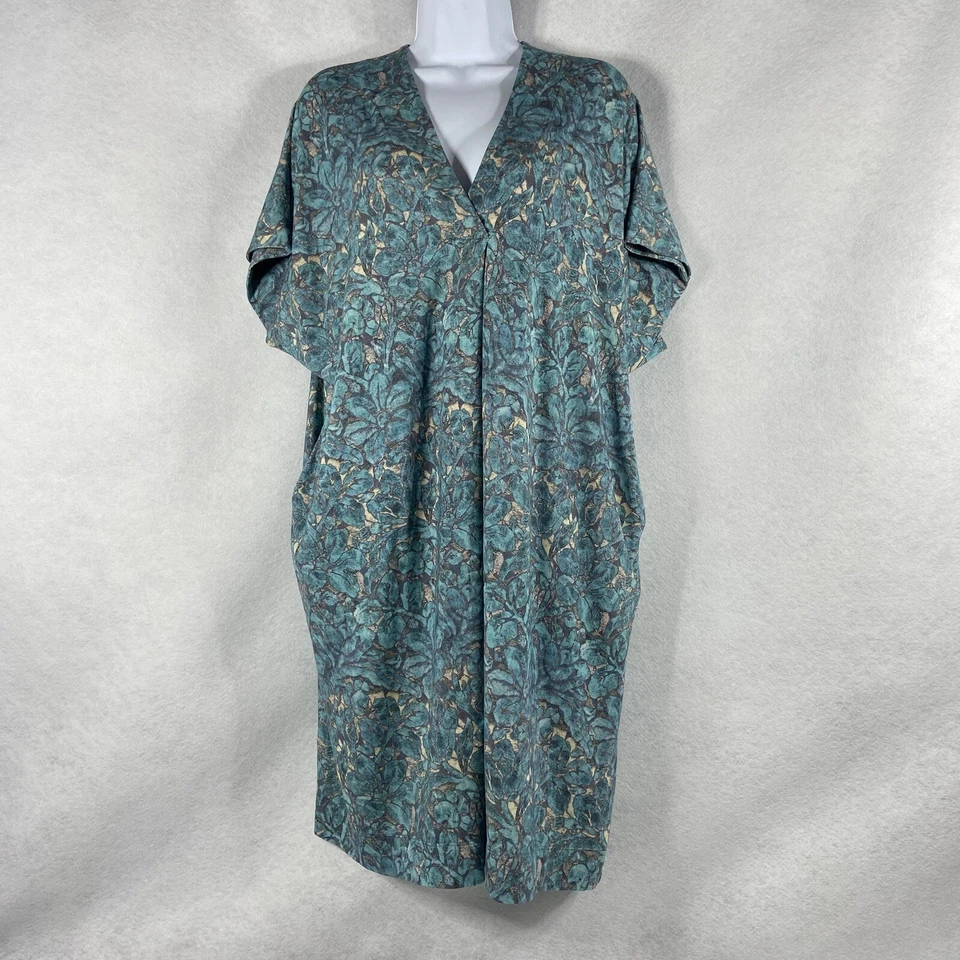 Vestido para mujer Peruvian Connection XS/S turquesa cambio floral de gran tamaño Foto 1 de 4