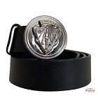 Authentic Gucci Black Calfskin Leather Silver Hysteria Buckle Belt Size 85/34